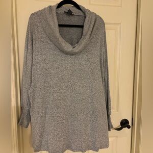 Grace 2X gray cowl neck tunic sweater